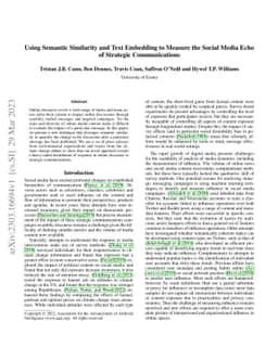 Using Semantic Similarity and Text Embedding to Measure the Social Media
  Echo of Strategic Communications