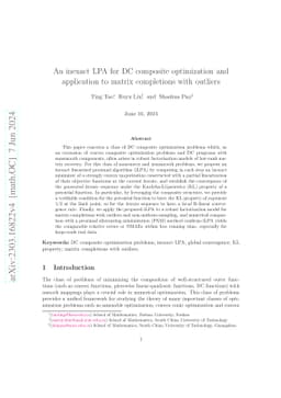 An inexact LPA for DC composite optimization and application to matrix
  completions with outliers
