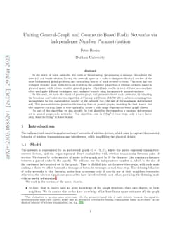 Uniting General-Graph and Geometric-Based Radio Networks via
  Independence Number Parametrization
