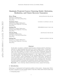 Randomly Projected Convex Clustering Model: Motivation, Realization, and
  Cluster Recovery Guarantees