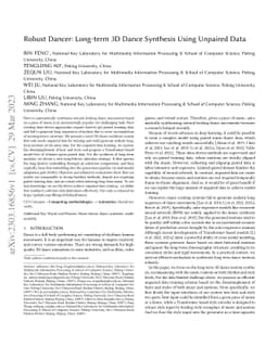 Robust Dancer: Long-term 3D Dance Synthesis Using Unpaired Data