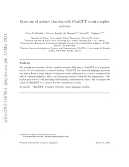 Questions of science: chatting with ChatGPT about complex systems