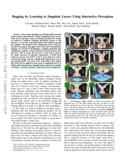 Bagging by Learning to Singulate Layers Using Interactive Perception