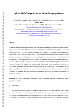 Hybrid ACO-CI Algorithm for Beam Design problems