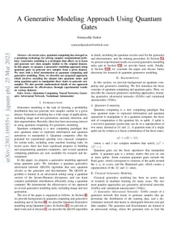 A Generative Modeling Approach Using Quantum Gates