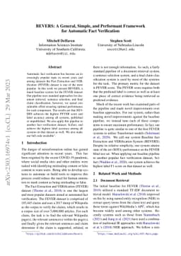 BEVERS: A General, Simple, and Performant Framework for Automatic Fact
  Verification