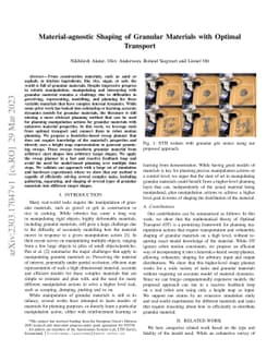 Material-agnostic Shaping of Granular Materials with Optimal Transport
