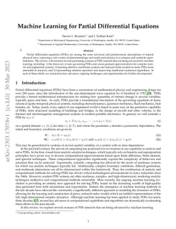 Machine Learning for Partial Differential Equations