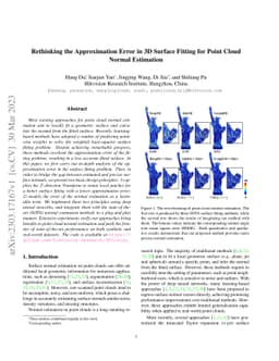 Rethinking the Approximation Error in 3D Surface Fitting for Point Cloud
  Normal Estimation