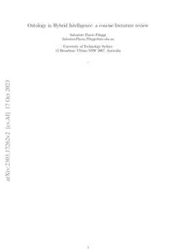 Ontology in Hybrid Intelligence: a concise literature review