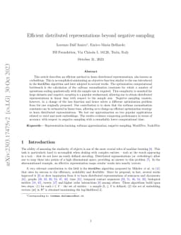 Efficient distributed representations beyond negative sampling