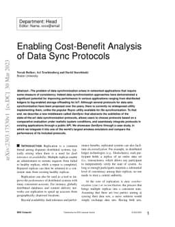 Enabling Cost-Benefit Analysis of Data Sync Protocols