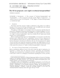 The AI Act proposal: a new right to technical interpretability?