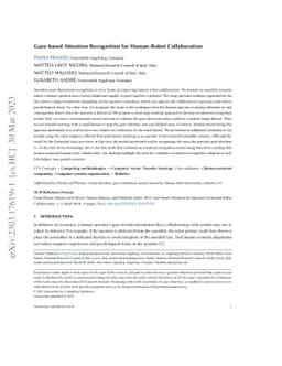 Gaze-based Attention Recognition for Human-Robot Collaboration