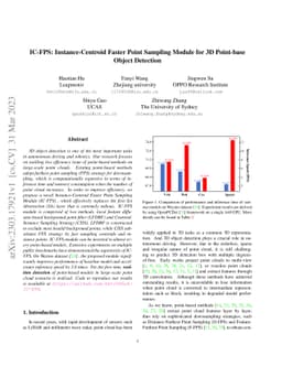 IC-FPS: Instance-Centroid Faster Point Sampling Module for 3D Point-base
  Object Detection