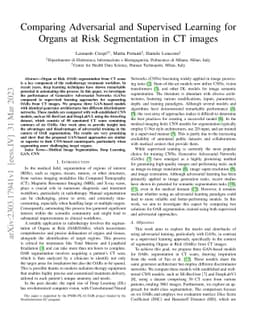 Comparing Adversarial and Supervised Learning for Organs at Risk
  Segmentation in CT images