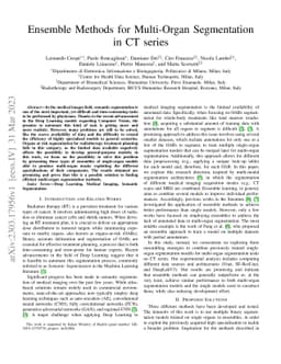 Ensemble Methods for Multi-Organ Segmentation in CT Series