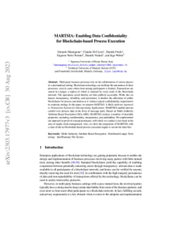 MARTSIA: Enabling Data Confidentiality for Blockchain-based Process
  Execution
