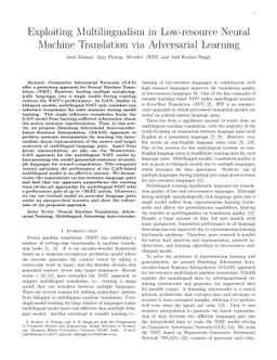 Exploiting Multilingualism in Low-resource Neural Machine Translation
  via Adversarial Learning