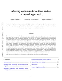 Inferring networks from time series: a neural approach