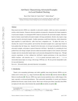 AdvCheck: Characterizing Adversarial Examples via Local Gradient
  Checking
