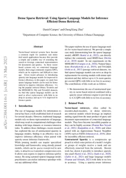 Dense Sparse Retrieval: Using Sparse Language Models for Inference
  Efficient Dense Retrieval