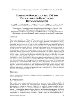 Combining Blockchain and IOT for Decentralized Healthcare Data
  Management