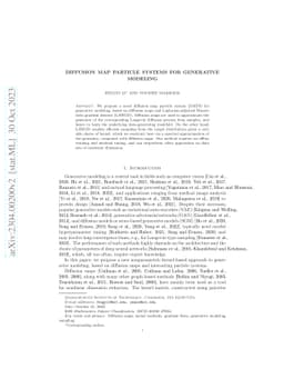 Diffusion map particle systems for generative modeling