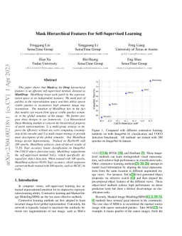 Mask Hierarchical Features For Self-Supervised Learning