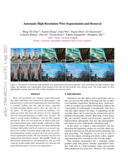 Automatic High Resolution Wire Segmentation and Removal