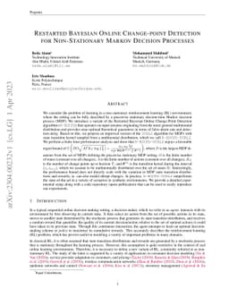 Restarted Bayesian Online Change-point Detection for Non-Stationary
  Markov Decision Processes