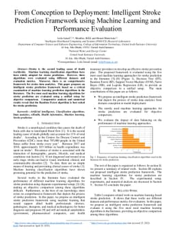 From Conception to Deployment: Intelligent Stroke Prediction Framework
  using Machine Learning and Performance Evaluation