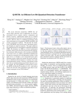 Q-DETR: An Efficient Low-Bit Quantized Detection Transformer