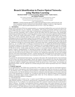 Branch Identification in Passive Optical Networks using Machine Learning