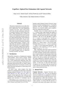CapsFlow: Optical Flow Estimation with Capsule Networks