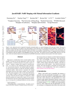 JacobiNeRF: NeRF Shaping with Mutual Information Gradients