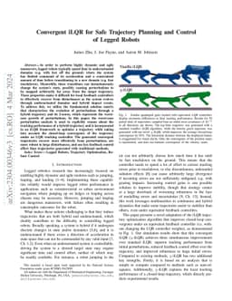 Convergent iLQR for Safe Trajectory Planning and Control of Legged
  Robots