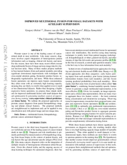 Improved Multimodal Fusion for Small Datasets with Auxiliary Supervision