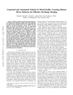 Connected and Automated Vehicles in Mixed-Traffic: Learning Human Driver
  Behavior for Effective On-Ramp Merging