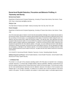 Kernel-level Rootkit Detection, Prevention and Behavior Profiling: A
  Taxonomy and Survey