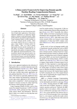 A Data-centric Framework for Improving Domain-specific Machine Reading
  Comprehension Datasets