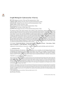 Graph Mining for Cybersecurity: A Survey