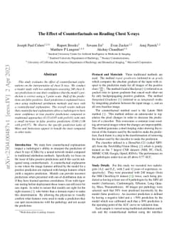 The Effect of Counterfactuals on Reading Chest X-rays