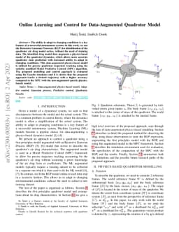 Online Learning and Control for Data-Augmented Quadrotor Model