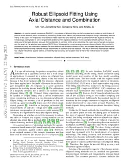 Robust Ellipsoid Fitting Using Axial Distance and Combination