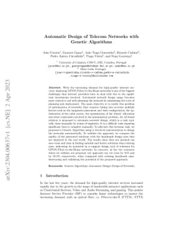 Automatic Design of Telecom Networks with Genetic Algorithms