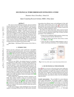 Multilingual Word Error Rate Estimation: e-WER3