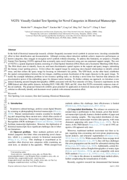 VGTS: Visually Guided Text Spotting for Novel Categories in Historical
  Manuscripts
