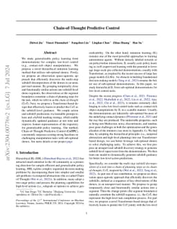 Chain-of-Thought Predictive Control