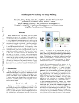 Disentangled Pre-training for Image Matting
